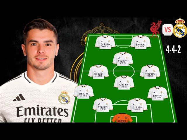 LIVERPOOL VS REAL MADRID  REAL MADRID PREDICTED LINE-UP WITH BRAHIM DIAZ  UEFA CHAMPIONS LEAGUE