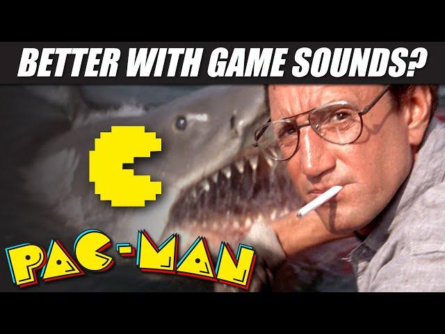 'JAWS' (1975) dubbed with PAC-MAN game sounds!! | RetroSFX