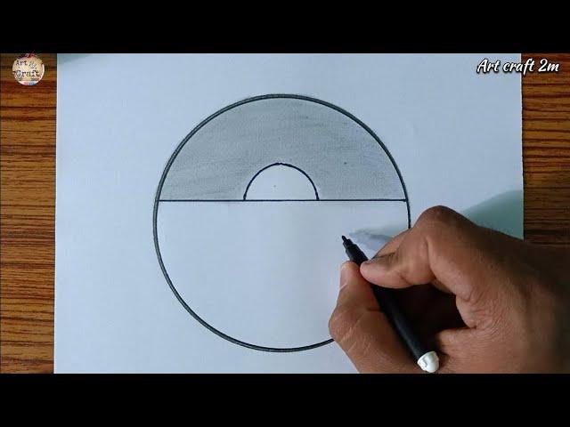 Easy Circle Scenery Drawing - Beautiful Drawing Pictures Easy ️️ @Artcraft2m