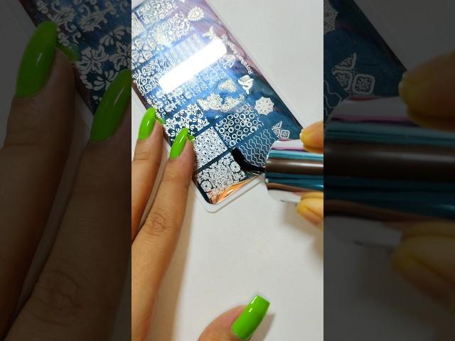 Easy Stamping Nail Art Design At Home  #nailart #piubhol #shorts