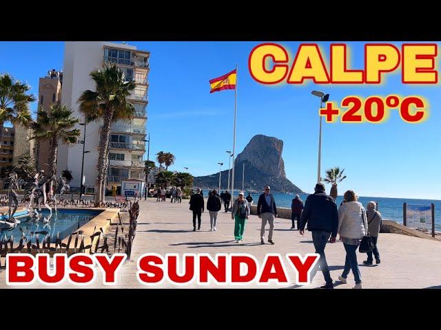 Calpe Beach in February - Warm Sunday attracts tourists! ️ #calpe