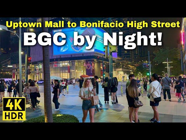 4K  BGC by NIGHT: Experience the Best of Metro Manila's Vibrant Lifestyle! Philippines 2024