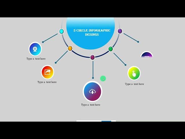 PPT Design #8 -  Five Circle Infographic Design in PowerPoint Tamil