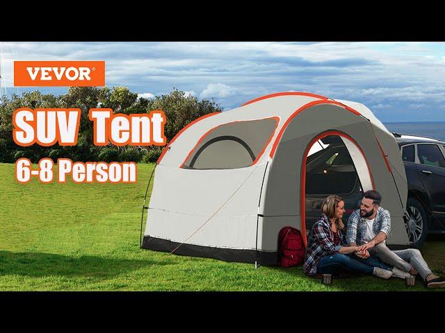 VEVOR SUV Camping Tent, 8'-8', with Rain Layer and Carry Bag, for Van Hatch Tailgate