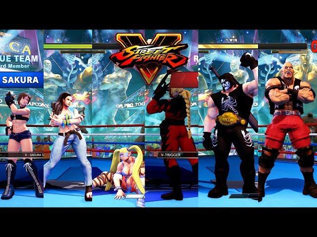 Street Fighter V AE R. Mika/Laura/Sakura vs Vega/Alex/Sagat PC Mod