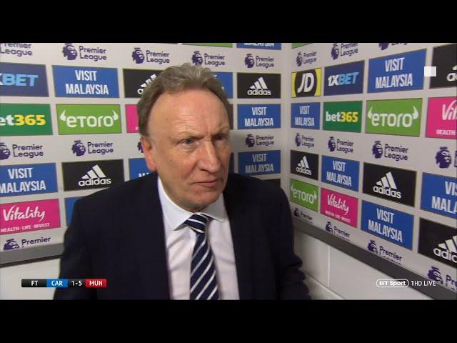 "It's Sunday league" Neil Warnock reacts as his Cardiff side lose 5-1 to Man Utd