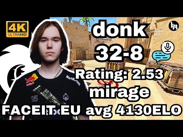 donk (32-8) avg 4130 ELO w/kyousuke/Mokuj1n (mirage) | Nov 7, 2024 #cs2 #pov