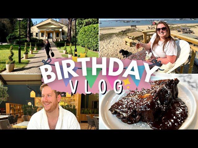 MY 28TH BIRTHDAY VLOG!  aqua sana spa day, beach hut picnic, steak date night dinner & my gifts 