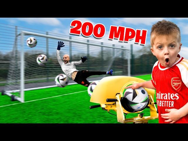 My Son DESTROYED Me With 200mph Ball Machine!