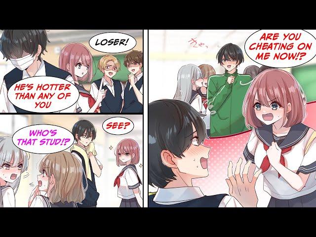 [Manga Dub] Everyone thinks I'm a loser because of my shaggy hair and mask but the girl next to me..