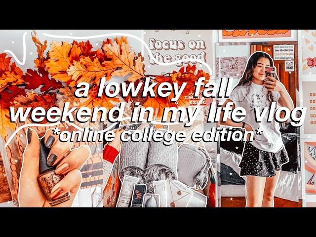 a lowkey fall weekend in my life vlog | online college, fall preparations, fabfitfun unboxing