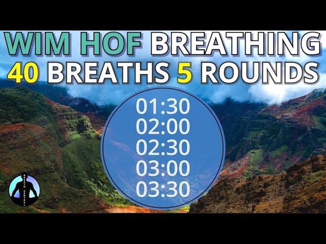 Wim Hof Guided Breathing Session - 5 Rounds 40 Breaths Advanced Prolonged No Talking