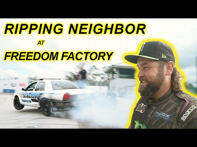 I DRIFTED CLEETUS MACFARLANDS 1000HP CROWN VIC "NEIGHBOR" AT FREEDOM FACTORY