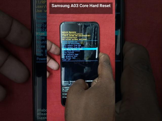Samsung A03 Core Hard Reset