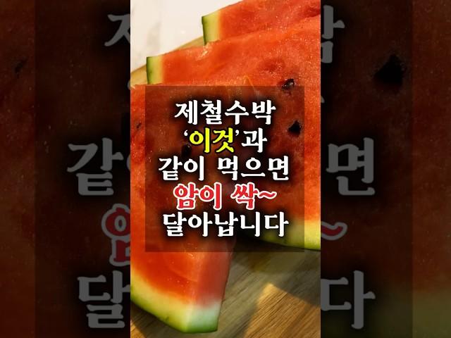 수박이 제철! 함께 먹으면 항암효과 극대화되는 음식 3가지는? #건강 #건강정보