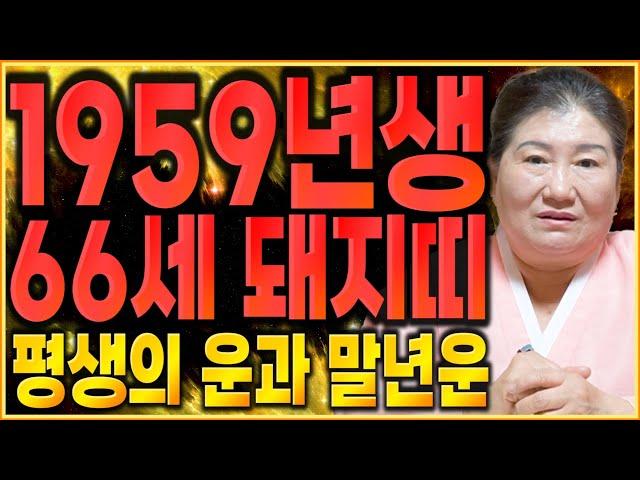 [2024년 1959년생 66세 돼지띠운세] 지금까지의 눈물 다 잊고 금전,재물 초대박나는 59년생 돼지띠의 운명과 평생의 운세 / 2024년 갑진년 대박나는 66세 돼지띠운세