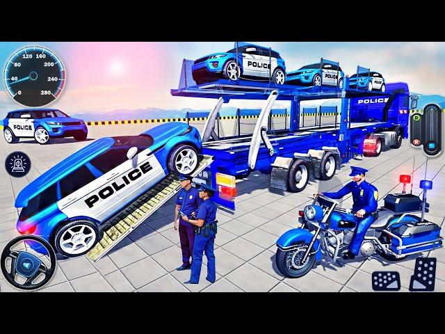 US Police Car Transporter Driving - Police Trailer Truck Driver Simulator 3D - Android GamePlay