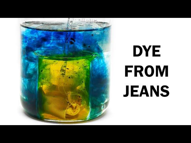 Extracting the blue dye in jeans