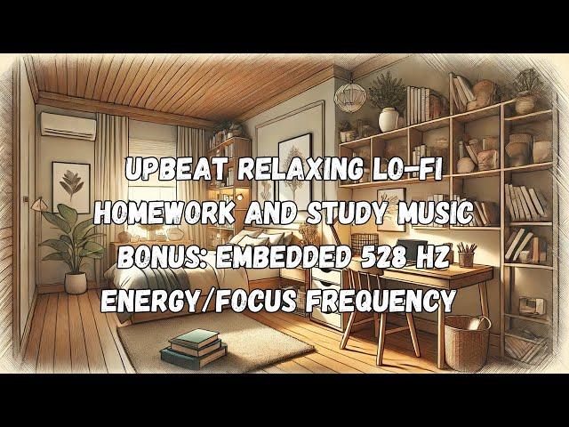 Long Upbeat Lo-fi Chill Study and Homework Music (with bonus 528 Hz energy and focus frequency)