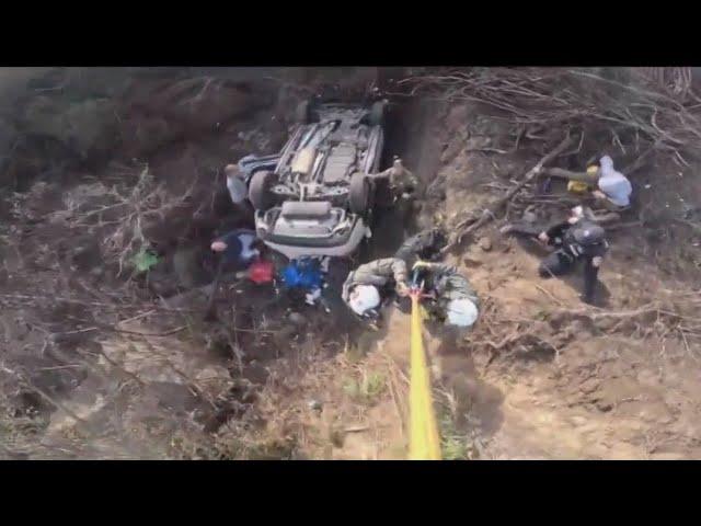 Sonoma County sheriff deputies perform air rescue after car plunges from cliff