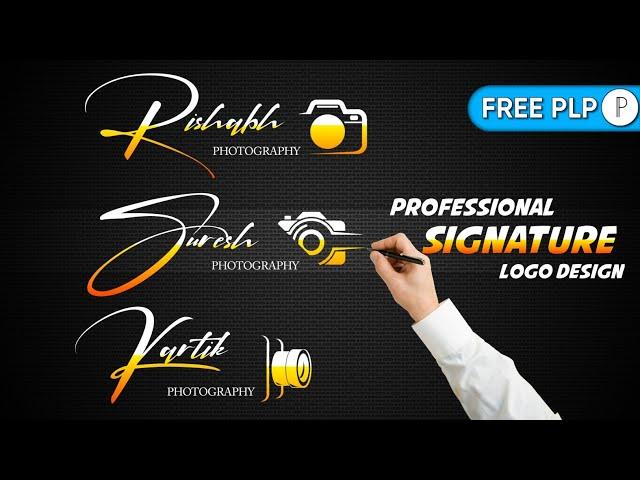 how to make professional Photography signature logo Using Mobile | ( Free PLP File )