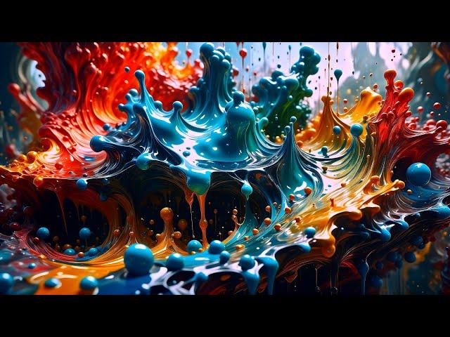 Enchanting Paint - Ultra HD 4K Liquid Art Screensaver Mesmerizing Visuals, No Sound, Free Background