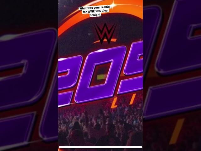 What was your results for WWE 205 Live tonight