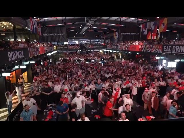 England fans at BOXPARK Wembley react to all the goals during the Euro 2024 final