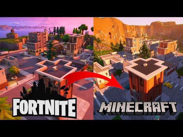 I built Tilted Towers from Fortnite in Minecraft! ( 50 Hours Timelapse)