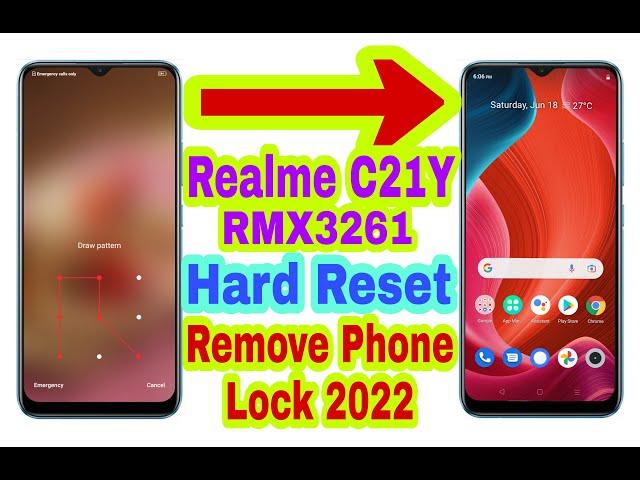 Realme C21Y (RMX3261) Hard Reset/Remove Phone Lock 2022 || Unlock Pattern/Pin/Password 100% Working