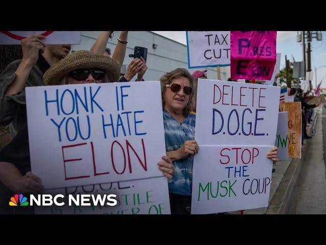 Protestors target Tesla as backlash to Elon Musk's political power grows