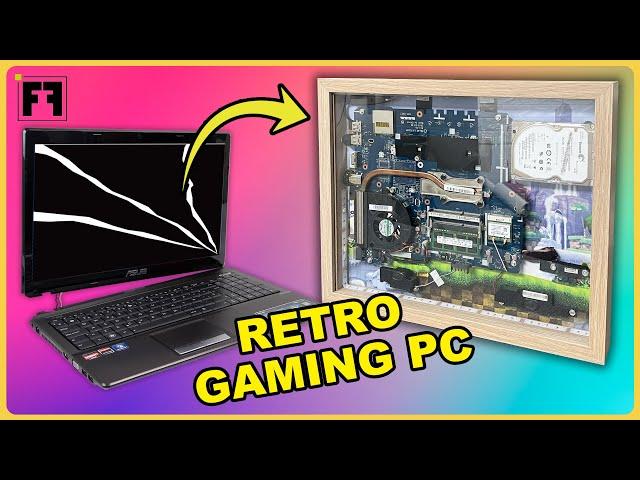 TRANSFORMING a BROKEN LAPTOP in a retro GAMING DESKTOP ( DIY )