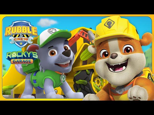 ROCKY FIXES RUBBLE’S BULLDOZER! + MORE Rocky’s Garage Episodes | Rubble & Crew | Cartoons for Kids