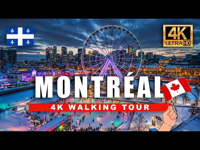   MONTRÉAL Quebec 4K Walking Tour - Street Life in Canada Winter Walk [4K HDR/60fps]