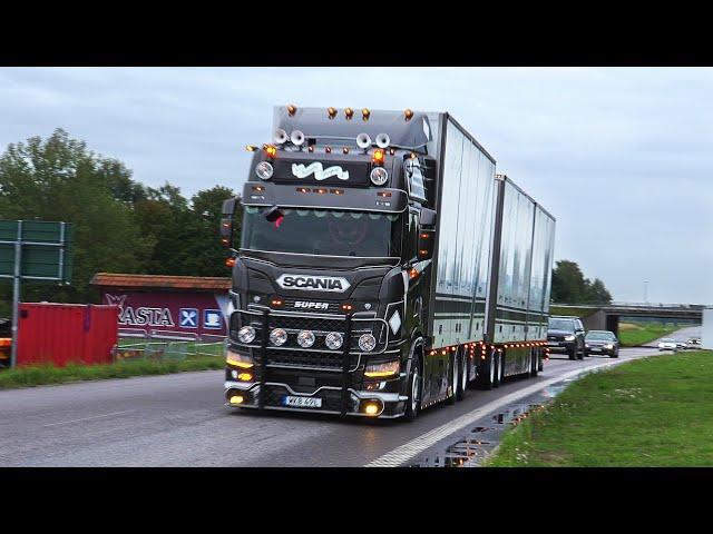 Trailer Trucking Festival „Nordic Trophy“ 2023 Truckshow Sweden with Ristimaa & Scania V8 open pipes