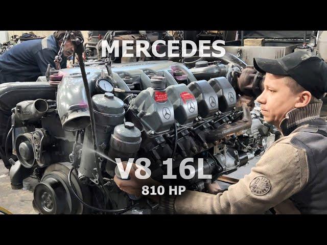 V8 16L. 810 L/S. ASSEMBLY AND STARTING THE ENGINE. Overhaul of Mercedes Actros