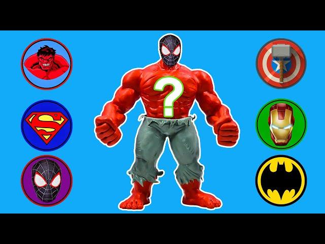 How to make Superhero red Hulk and Spider-man, Ironman, Captain America with Clay