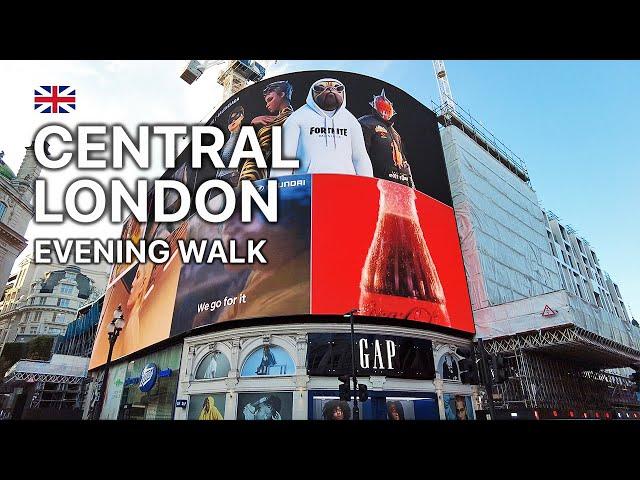  Central London Evening Walk | Piccadilly Circus, Regent Street | September 2021 (4K 60fps)