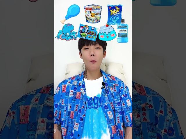 Random Blue food MUKBANG #shorts