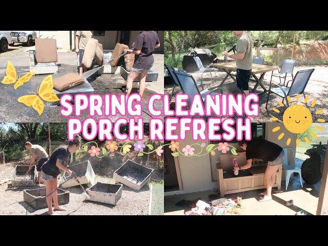 FRONT PORCH REFRESH MOTIVATION | SPRING CLEANING | REARRANGING | DECLUTTERING