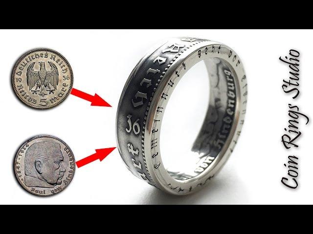 Reich Coin Rings - 5 Reichsmark Silver Deutche Deutcheland - Gernan Coin Ring - Germany