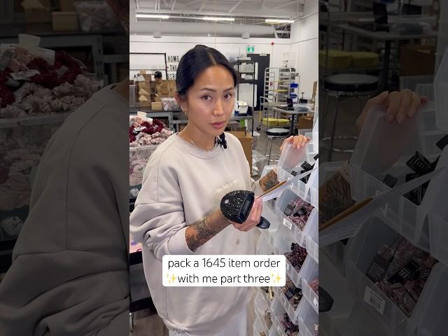 pack a 1645 item order with me  part 3 asmr #smallbusiness #scrunchies #packingorders #packaging