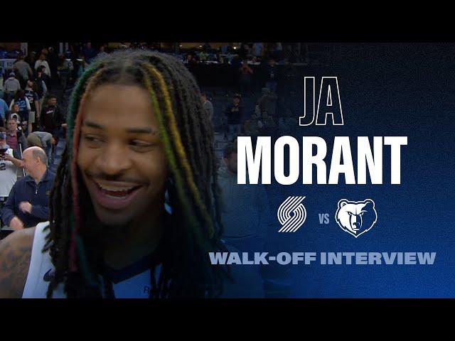 Ja Morant Walk Off Interview | Grizzlies vs. Trail Blazers