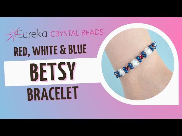 Make the Betsy Beaded Bracelet | 2-Needle Weave w/ GemDuos and Preciosa Montees for 4th of July ️