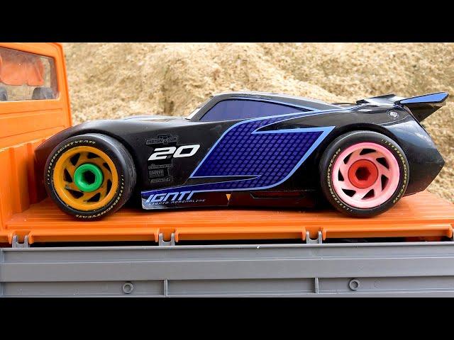 Assemble black disney car fun | Police car rescue tractor story | BIBO STUDIO