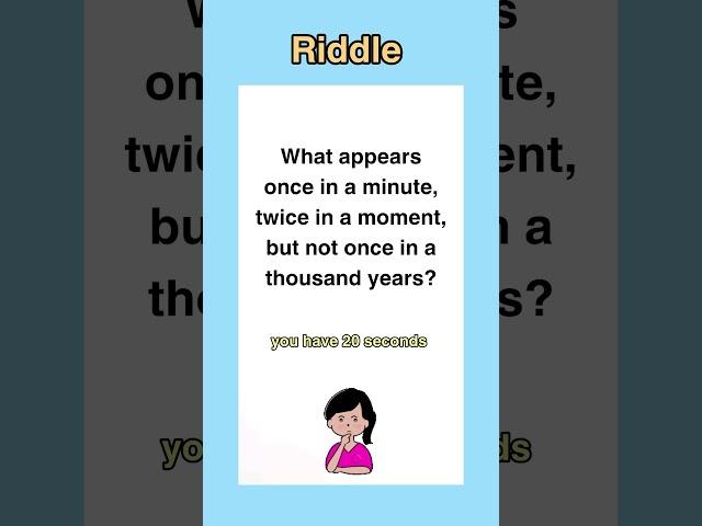 Tricky riddle  #riddle #shorts #quizworld