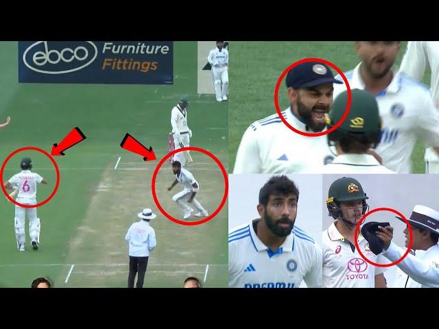 Jasprit Bumrah fight with Sam Konstas from Non Striker Heated Argument Ind vs Aus 5th Test