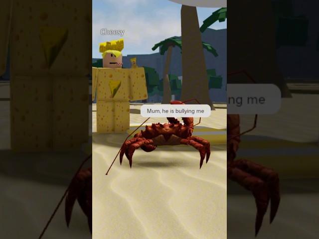 Cheesy bullies a tiny crab  #tsb #roblox #shorts