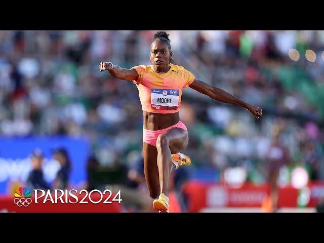 Jasmine Moore saves her best for last in triple jump finals to punch Paris ticket | NBC Sports