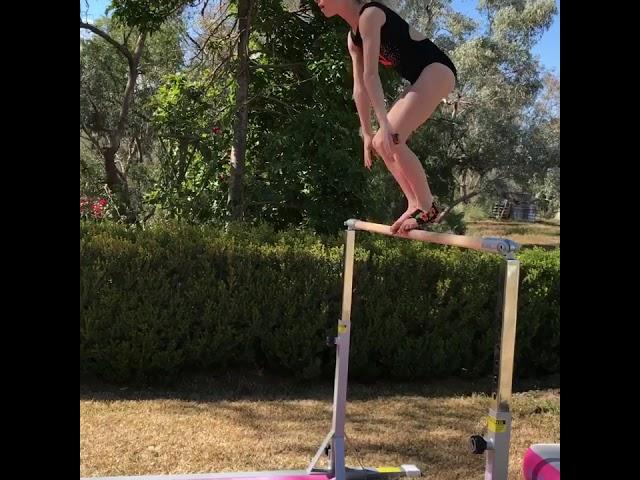 Gymnastics skills on Little Gym Shop Uneven Bars - train safely at home